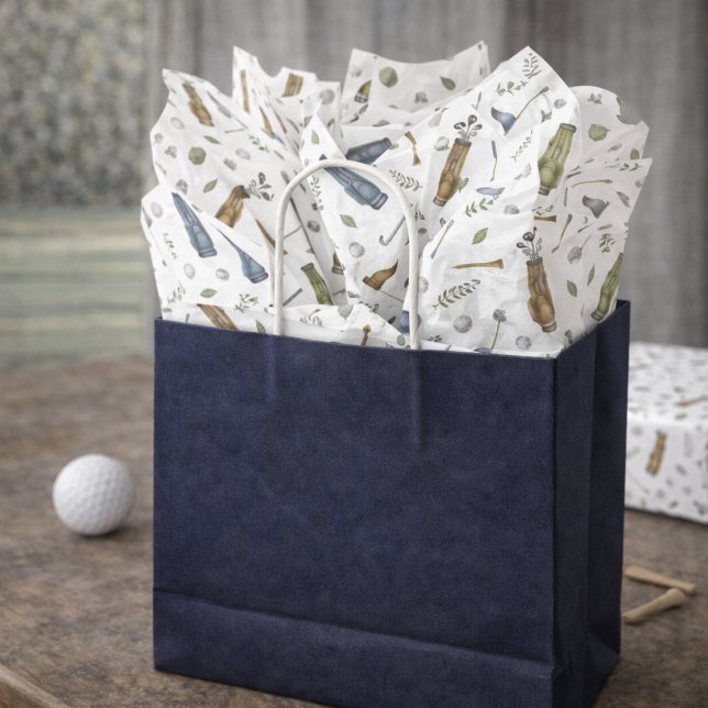 Watercolor Blue Green Golf Pattern Tissue Paper (Creator Uploaded)
