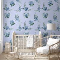 watercolor blue hydrangea pattern