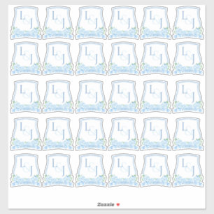 Watercolor Blue Hydrangea Wedding Monogram