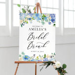 Watercolor Blue Hydrangeas Bridal Brunch Welcome Poster<br><div class="desc">Welcome guests to your event with this customisable bridal brunch welcome sign. It features a floral garland of blue and ivory hydrangeas,  roses,  and anemones. Personalise by adding your details. This hydrangea bridal brunch welcome sign is perfect for spring and winter baby showers.</div>