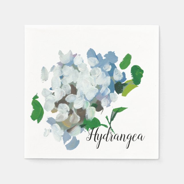 Watercolor Blue Hydrangeas Napkin (Front)