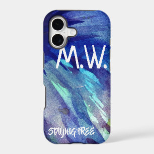 Watercolor Blue Initials & Moto
