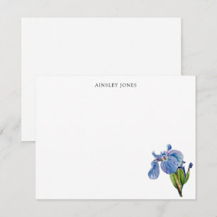 Watercolor blue Iris flower Thank You Card