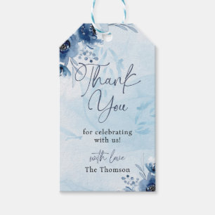 Watercolor Blue Its a Boy Thank You Baby Shower Gift Tags
