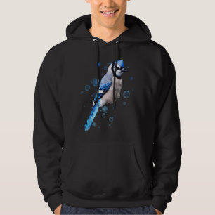 Watercolor blue jay bird artistic animal artsy pai hoodie
