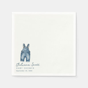 Watercolor Blue Jeans Baby Shower Denim  Napkin