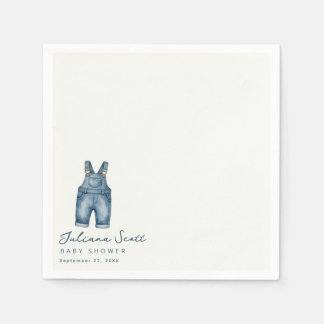 Watercolor Blue Jeans Baby Shower Denim Napkin