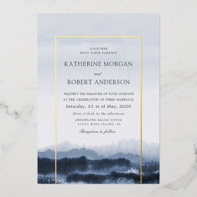 Watercolor blue landscape nature inspired (Front)