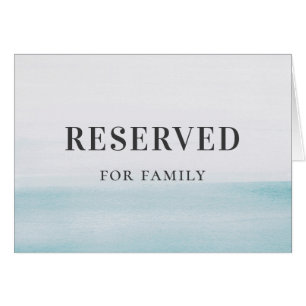 Watercolor blue nautical wedding reserved sign