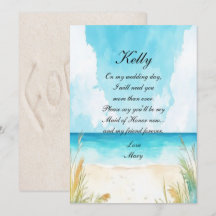 Watercolor Blue Ocean Beach Maid Of Honour