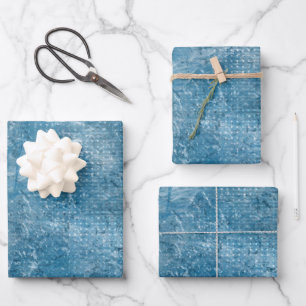 Watercolor blue ocean texture art wrapping paper sheet