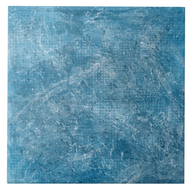 Watercolor blue ocean texture  ceramic tile (Front)