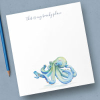 Watercolor Blue Octopus Personalised Stationery