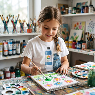 Watercolor Blue Paint Tube Illustration T-Shirt