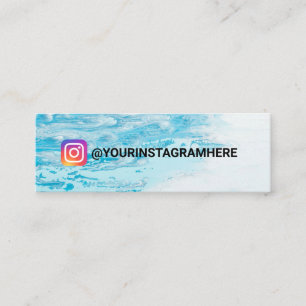 Watercolor Blue Painting Social Media Mini Business Card