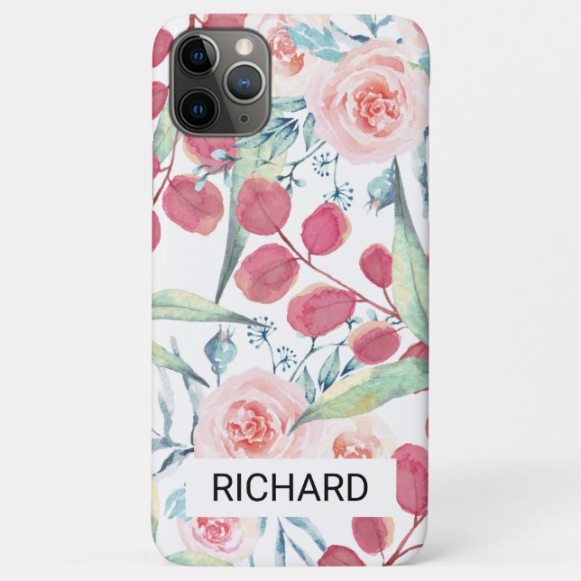 Watercolor Blue Pink Flower  Case-Mate iPhone Case (Back)