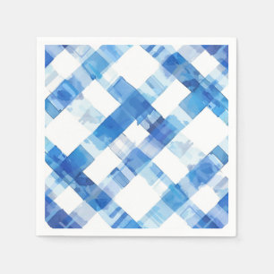 Watercolor Blue Plaid Napkin