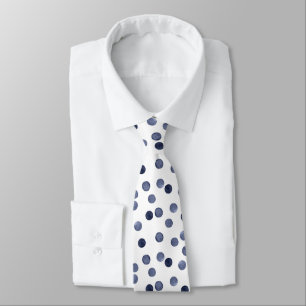 Watercolor Blue polka dot Neck Tie