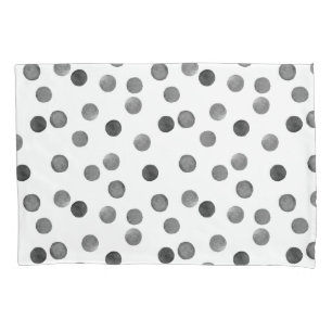 Watercolor . Blue polka dot . Pillowcase