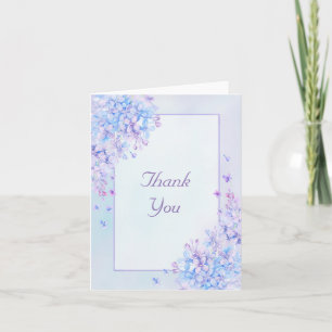 Watercolor Blue Purple Lilac Thank You Card