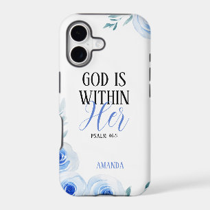 Watercolor Blue Rose Girly Faith