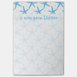 Watercolor Blue Sea Stars Pattern Add Your Name Post-it Notes