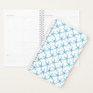 Watercolor Blue Sea Stars Pattern Planner