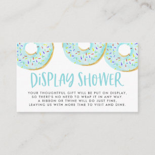 Watercolor Blue Sprinkle Doughnuts Display Shower Enclosure Card