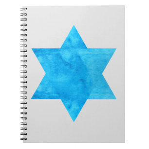 watercolor Blue Star of David Notebook