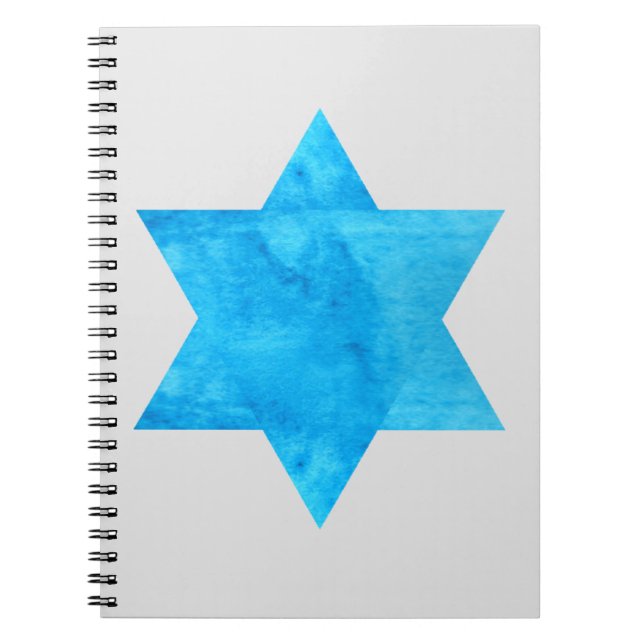 watercolor Blue Star of David Notebook (Front)