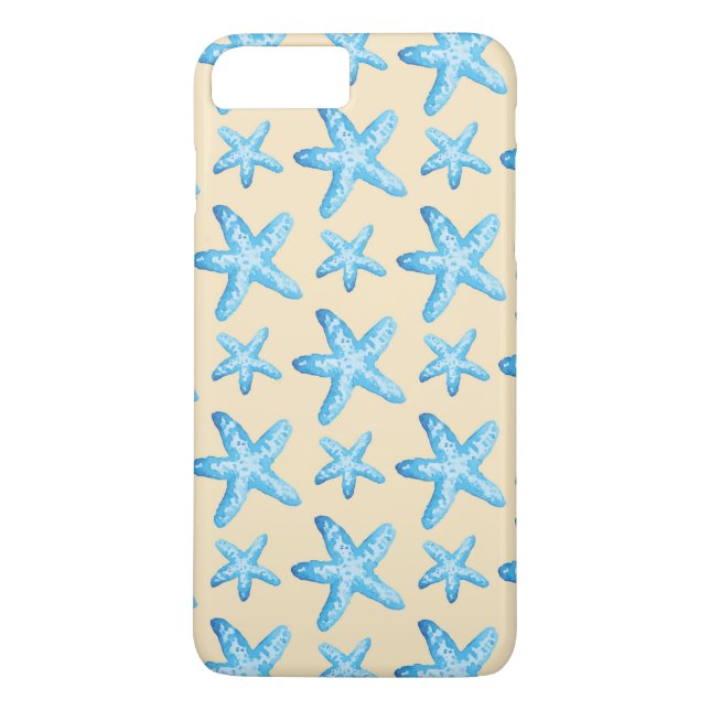 Watercolor Blue Starfish Pattern Case-Mate iPhone Case (Back)