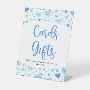 Watercolor Blue Valentine Cards and Gifts Sign