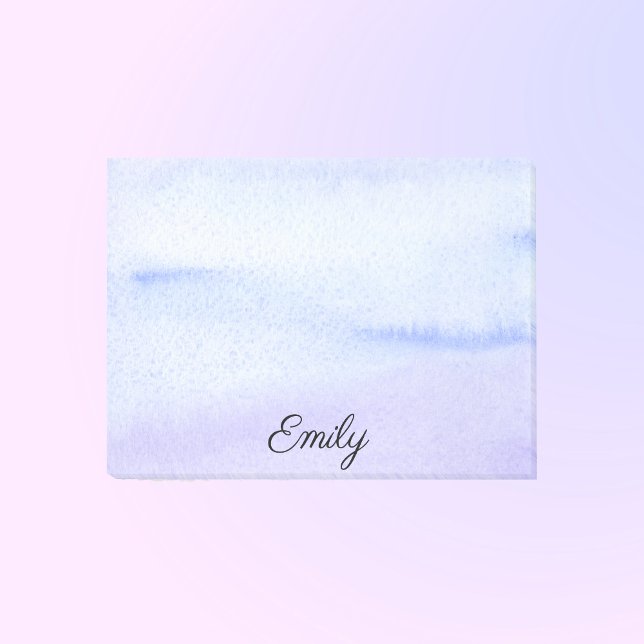 Watercolor Blue Violet Add Name Pretty Post-it Notes (Creator Uploaded)