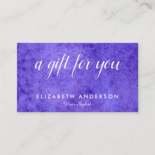 Watercolor blue violet gift business cards