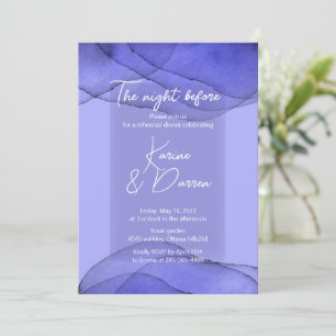 Watercolor blue violet lavender Rehearsal Dinner Invitation