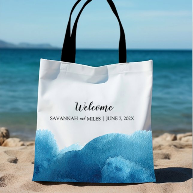 Watercolor Blue Wash Wedding Welcome Bag (Creator Uploaded)