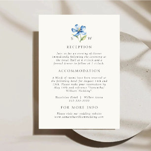 Watercolor Blue Wedding Details Enclosure Card