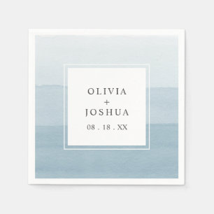 Watercolor Blue Wedding Napkin