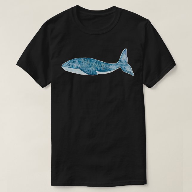Watercolor Blue Whale 1 T-Shirt (Design Front)