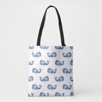 Watercolor blue whale. Ocean animal. Nautical navy
