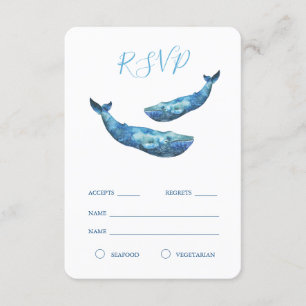 Watercolor Blue Whale RSVP Card
