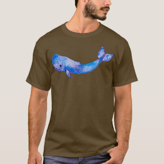 Watercolor Blue Whale T-Shirt