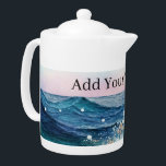 Watercolor Blue White Ocean Wave Custom Photo Name<br><div class="desc">Watercolor Blue White Ocean Wave Custom Photo Name Experience the beauty of the ocean with our hand-painted personalised Watercolor Blue White Ocean Wave collection. Customise your favourite products, including keychains, canvas prints, wall art posters, locket necklaces, t-shirts, watches, clocks, and more, with your own photo and name. Each item showcases...</div>