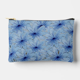 Watercolor Blue Wild Flowers Bouquet Accessory Pouch
