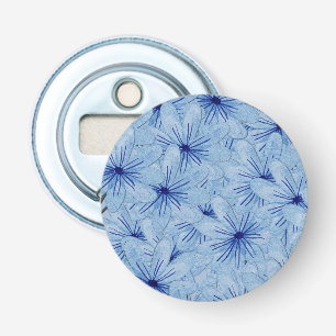 Watercolor Blue Wild Flowers Bouquet Bottle Opener
