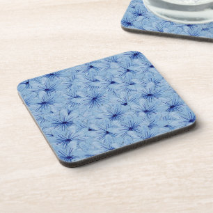 Watercolor Blue Wild Flowers Bouquet Coaster
