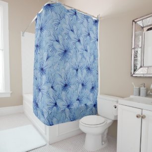 Watercolor Blue Wild Flowers Bouquet Shower Curtain