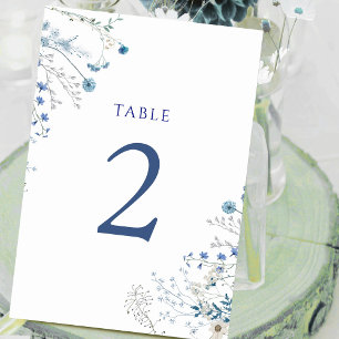 watercolor blue wildflowers Table Number 2