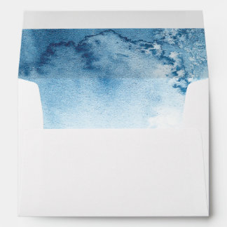 Watercolor Blue Winter Wedding Envelope