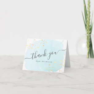 Watercolor Blue x Gold Bat Mitzvah Thank You
